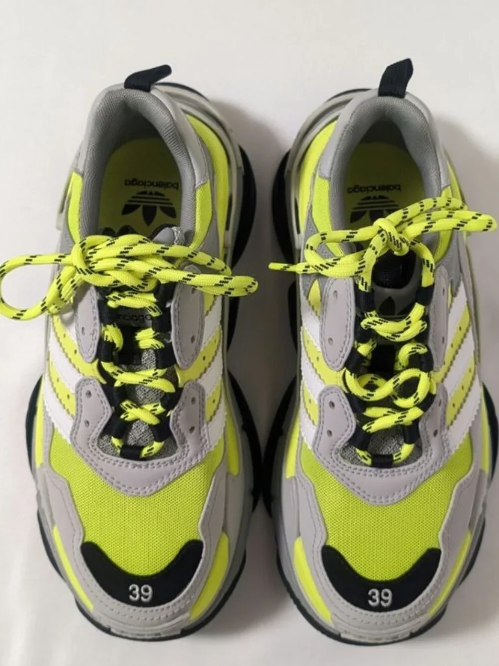 Balenciaga Adidas Collaboration Mesh Yellow Gray Handbag
